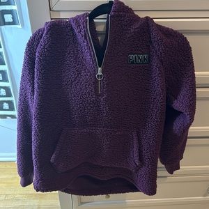 Purple sherpa quarter zip